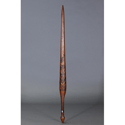 1040 - IMPORTANT SPEAR THROWER (WOOMERA), LAKE CONDAH ABORIGINAL MISSION, VICTORIA, Carved and engraved har... 