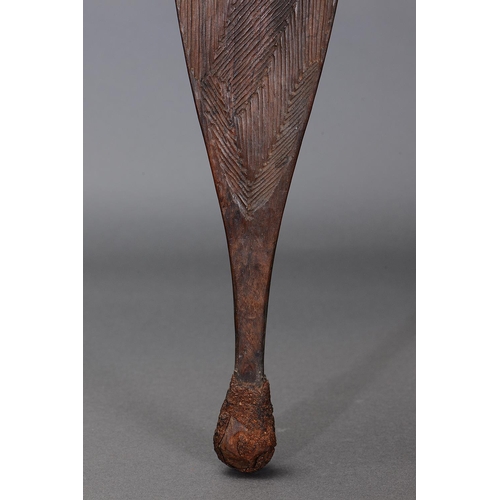 1068 - FINE EARLY INCISED SPEAR THROWER (WOOMERA), WESTERN AUSTRALIA, Carved and engraved hardwood and spin... 