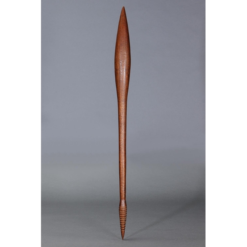 1076 - BULBOUS CLUB, CONDAH LAKES, VICTORIA, Carved and engraved hardwood (with custom stand) The curving s... 