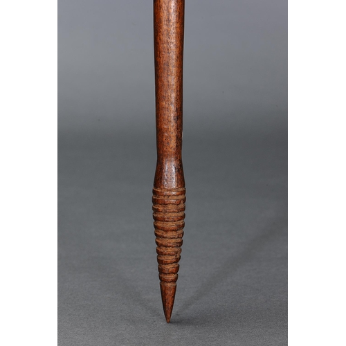 1076 - BULBOUS CLUB, CONDAH LAKES, VICTORIA, Carved and engraved hardwood (with custom stand) The curving s... 