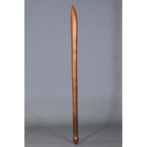 1080 - LARGE CLUB, CONDAH LAKES, VICTORIA, Carved and engraved hardwood (with custom stand) Approx L96.5 x ... 