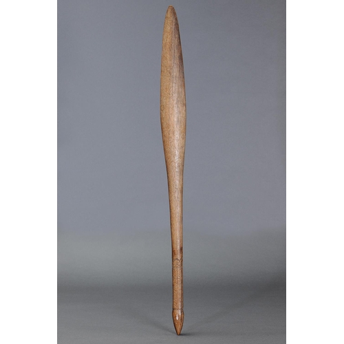 1082 - CLUB, CONDAH LAKES, VICTORIA, Carved and engraved hardwood (with custom stand) Approx L80.5 x 6.5cm.... 