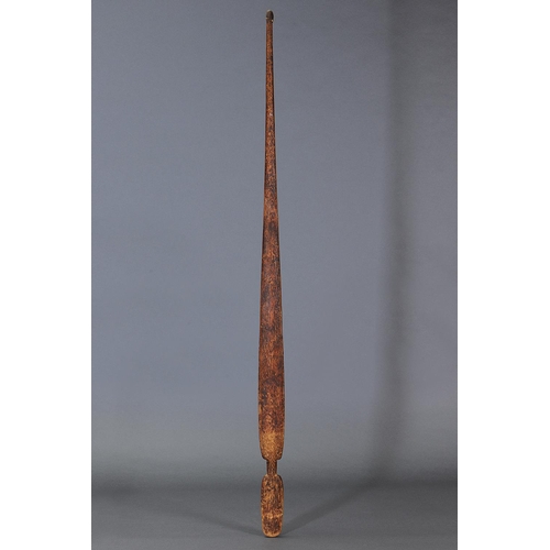 1187 - EARLY LARGE SPEAR THROWER (WOOMERA), KIMBERLEY REGION, WESTERN AUSTRALIA, Carved wood and spinifex r... 