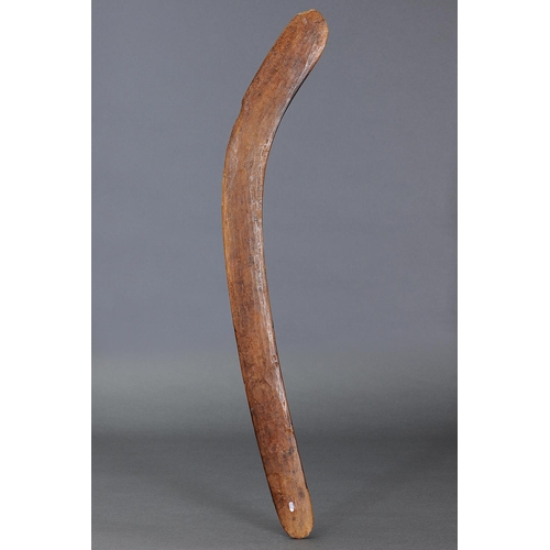 1224 - HUNTING BOOMERANG, CENTRAL AUSTRALIA, NORTHERN TERRITORY, Carved hardwood and natural pigments (with... 
