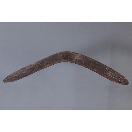 1243 - EARLY ADZED BOOMERANG, DARLING RIVER REGION, NEW SOUTH WALES, Carved and adzed hardwood (with custom... 