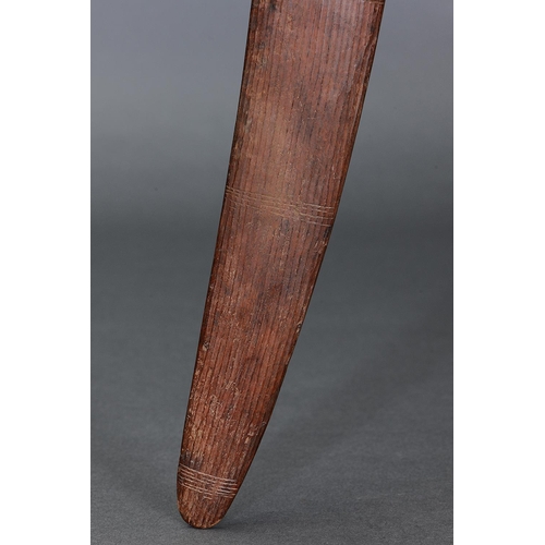 1249 - FINE EARLY LARGE BOOMERANG CLUB, MACDONNELL RANGES, NORTHERN TERRITORY, Carved and engraved hardwood... 