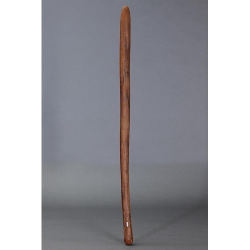 1259 - FINE POLE CLUB, WESTERN DESERT/CENTRAL AUSTRALIA, Carved and engraved hardwood (with custom stand) D... 