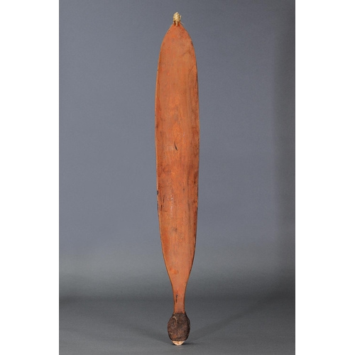 1264 - SPEAR THROWER (WOOMERA), CENTRAL AUSTRALIA, NORTHERN TERRITORY, Carved hardwood, spinifex resin and ... 