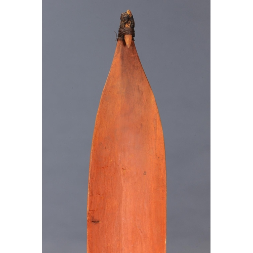 1267 - SPEAR THROWER (WOOMERA), CENTRAL AUSTRALIA, NORTHERN TERRITORY, Carved hardwood, spinifex resin and ... 