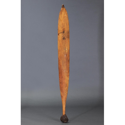 1269 - SPEAR THROWER (WOOMERA), CENTRAL AUSTRALIA, NORTHERN TERRITORY, Carved hardwood, spinifex resin and ... 
