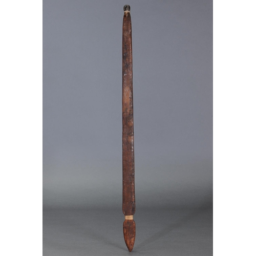 1275 - EARLY SPEAR THROWER (WOOMERA), KUNUNARRA, WESTERN AUSTRALIA, Carved wood and spinifex resin (with cu... 