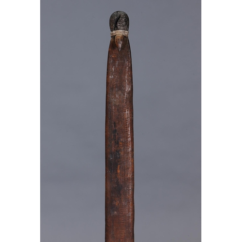 1275 - EARLY SPEAR THROWER (WOOMERA), KUNUNARRA, WESTERN AUSTRALIA, Carved wood and spinifex resin (with cu... 