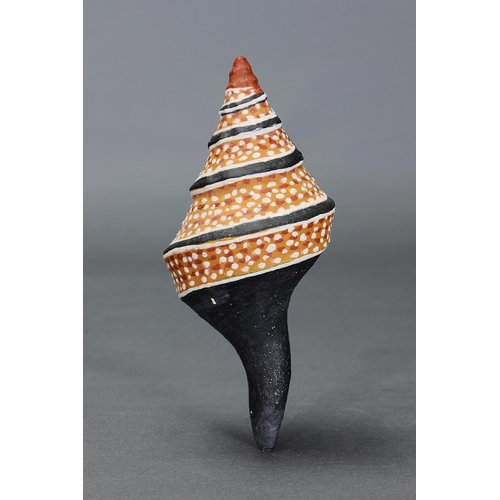 1283 - PAINTED TRUMPET SHELL, GROOTE EYLANDT, NORTHERN TERRITORY, Natural earth pigments on shell (no custo... 