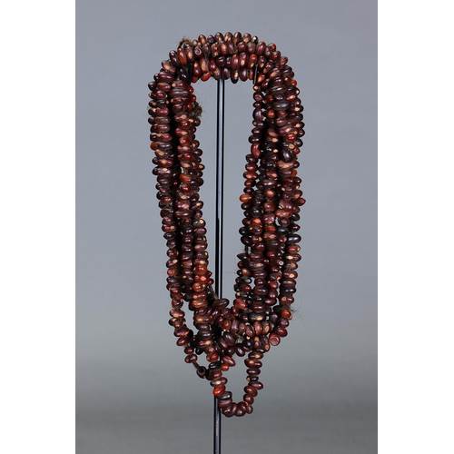 1284 - EARLY SEED NECKLACE, LAKE EYRE REGION, SOUTH AUSTRALIA, Bat-winged coral seeds and human hair string... 