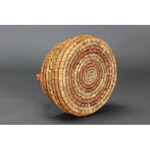 1288 - COILED PANDANUS BASKET, NORTHERN TERRITORY, Woven plant fibre (no custom stand)  The basket is made ... 