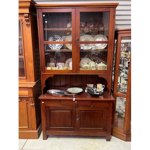 204 - Antique pine two height dresser, approx 217cm H x 121cm W x 46cm D