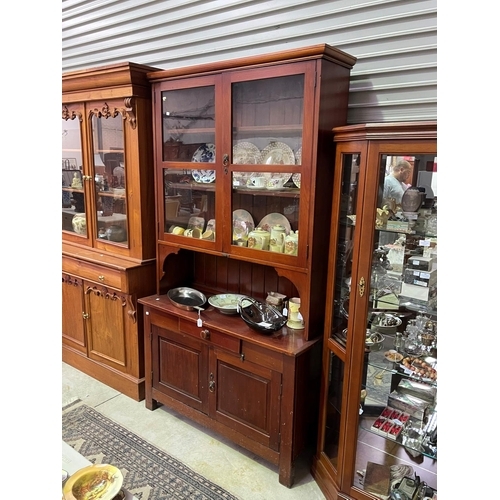 204 - Antique pine two height dresser, approx 217cm H x 121cm W x 46cm D