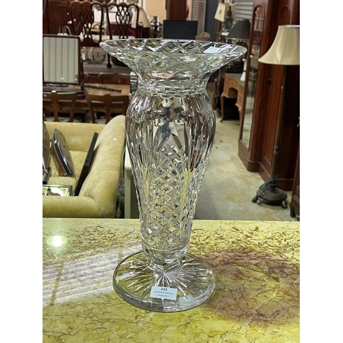 223 - Large cut crystal vase, approx 36cm H