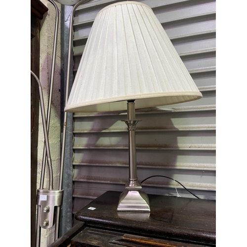 265 - Candlestick table lamp and modern standard lamp, approx 180cm H and smaller (2)