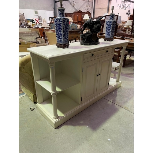 267 - Painted sideboard with open shelves to the ends, approx 91cm H x 164cm W x 48cm D