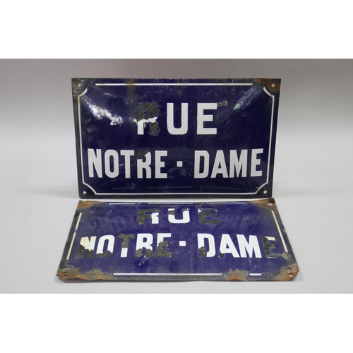 143 - Pair of vintage French enamel street signs 