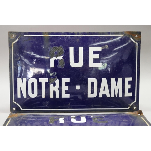 143 - Pair of vintage French enamel street signs 