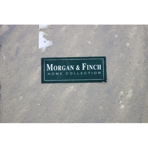 163 - Decorative composite Pelican figure, Morgan & Finch label to base, approx 21cm H x 43cm L