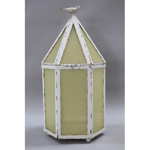 165 - Decorative table lantern with bird finial, approx 57cm H