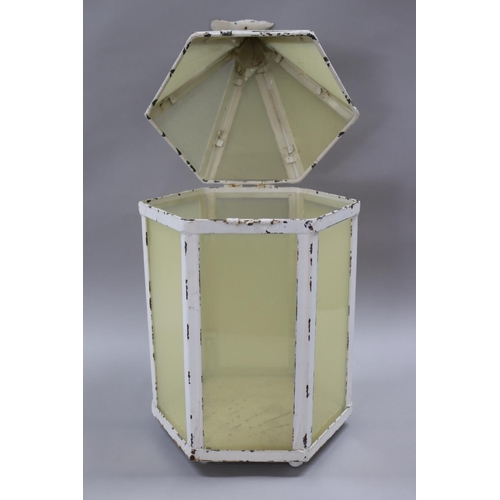 165 - Decorative table lantern with bird finial, approx 57cm H