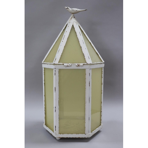 165 - Decorative table lantern with bird finial, approx 57cm H