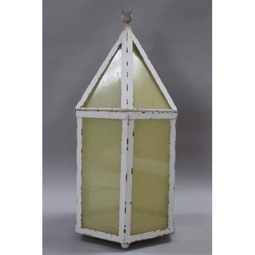 165 - Decorative table lantern with bird finial, approx 57cm H