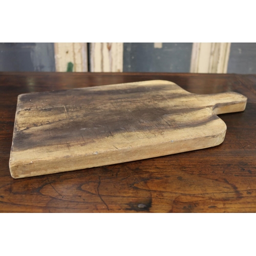 17 - Old rustic French wooden chopping board, approx 44cm L x 25cm W