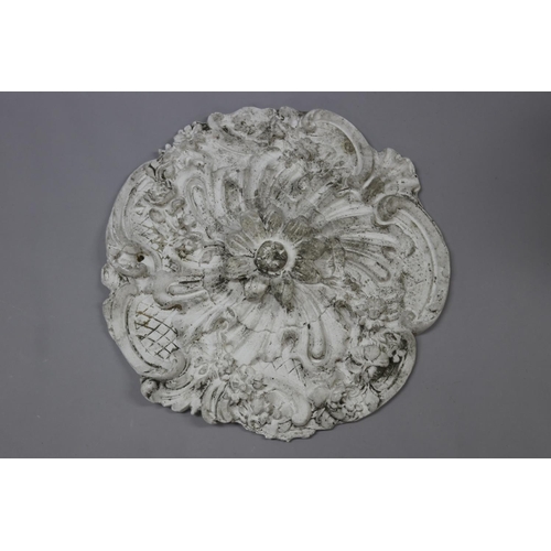 170 - French plaster ceiling boss, approx 44cm dia