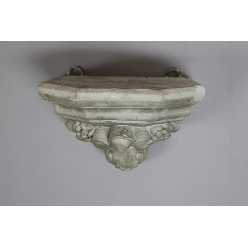 171 - Three French plaster wall mounts, approx 32cm H x 41cm W x 19cm D & smaller (3)