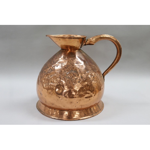 179 - Antique English haystack copper measuring jug, approx 35cm H