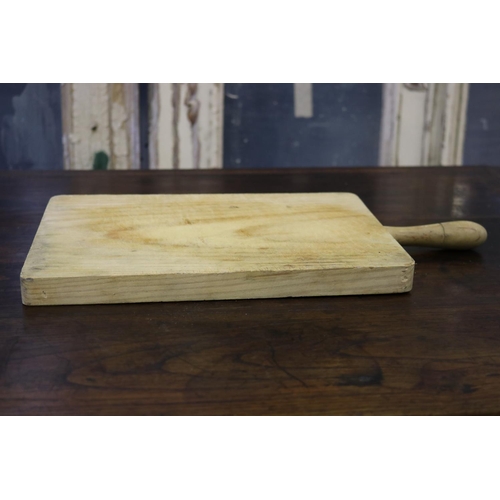 18 - Rustic French wooden chopping board, approx 39cm L x 20cm W