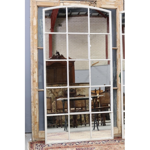 181 - Large industrial window frame of fifteen panels, converted to a mirror, approx 201cm H x 104cm W