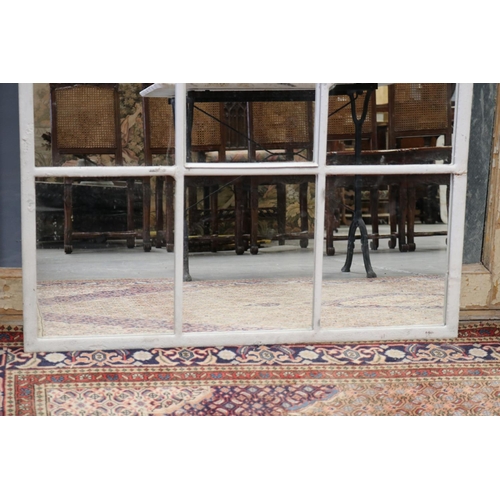 181 - Large industrial window frame of fifteen panels, converted to a mirror, approx 201cm H x 104cm W