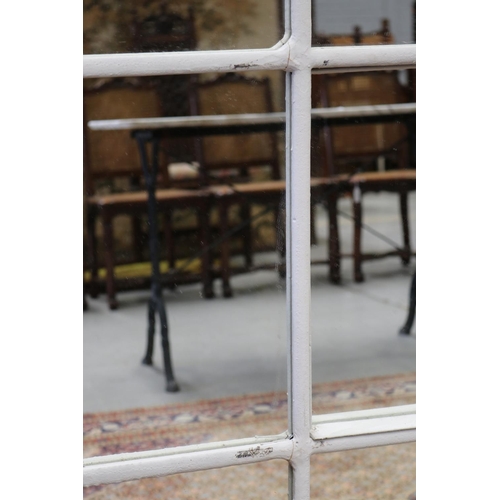 181 - Large industrial window frame of fifteen panels, converted to a mirror, approx 201cm H x 104cm W