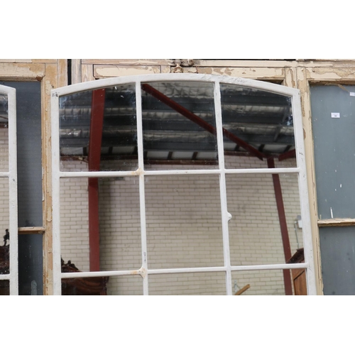 182 - Large industrial window frame of fifteen panels, converted to a mirror, approx 201cm H x 104cm W