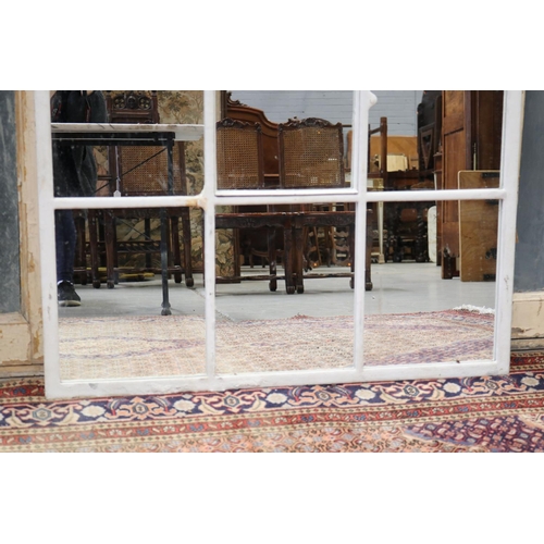 182 - Large industrial window frame of fifteen panels, converted to a mirror, approx 201cm H x 104cm W