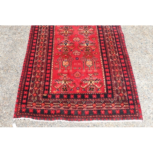 196 - Persian hand knotted Hamadan rug, approx 203cm x 111cm