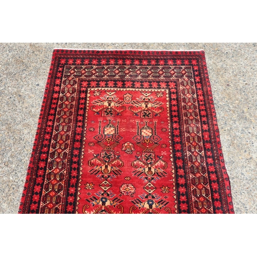 196 - Persian hand knotted Hamadan rug, approx 203cm x 111cm