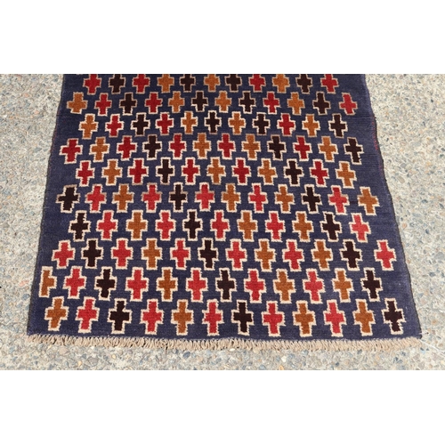 203 - Persian Baluchi carpet, approx 31cm x 90cm