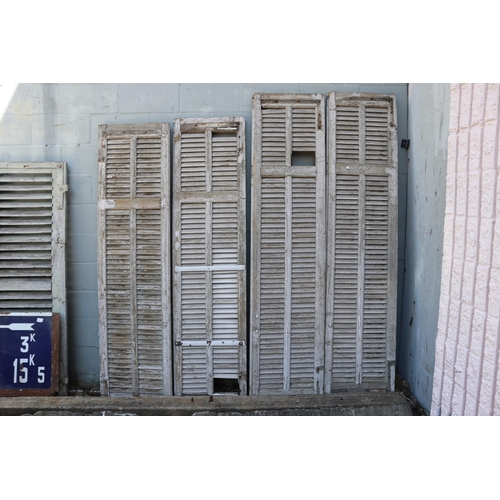 208 - Lot of four antique French wooden shutters, various sizes, approx 201cm H x 47cm W & 189cm H x 47cm ... 