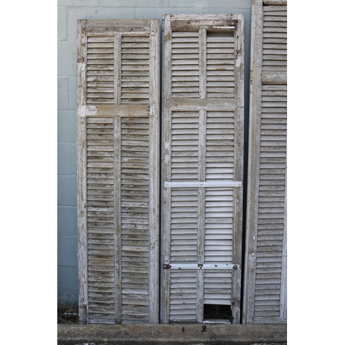 208 - Lot of four antique French wooden shutters, various sizes, approx 201cm H x 47cm W & 189cm H x 47cm ... 