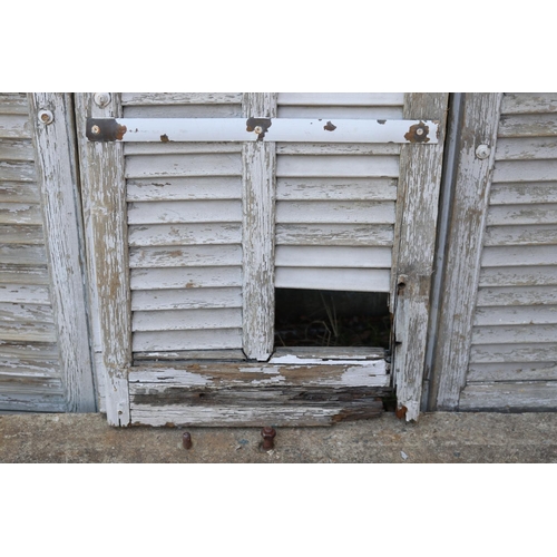 208 - Lot of four antique French wooden shutters, various sizes, approx 201cm H x 47cm W & 189cm H x 47cm ... 