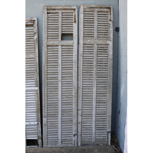 208 - Lot of four antique French wooden shutters, various sizes, approx 201cm H x 47cm W & 189cm H x 47cm ... 