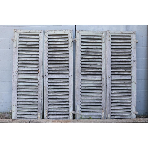 209 - Two pairs of antique French wooden shutters, each approx 160cm H x 53cm W (4)