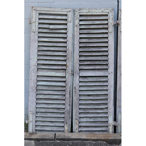 209 - Two pairs of antique French wooden shutters, each approx 160cm H x 53cm W (4)